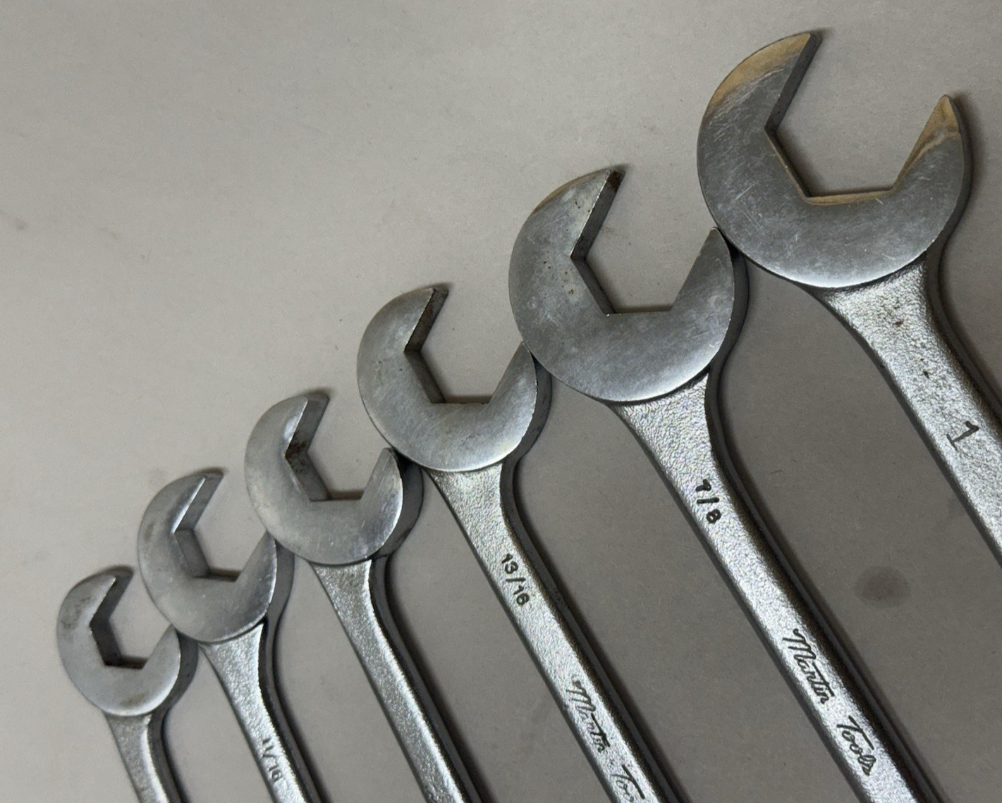 Incomplete USA Martin Tool 6 pc SAE 4-Way Angle Open End Wrench Set 5/8 – 1″