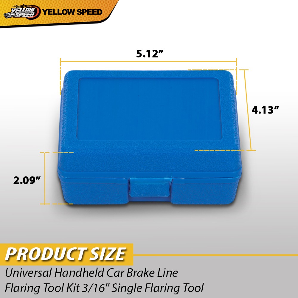 Universal Handheld Car Brake Line Flaring Tool Kit 3/16» Single Flare W/Storage
