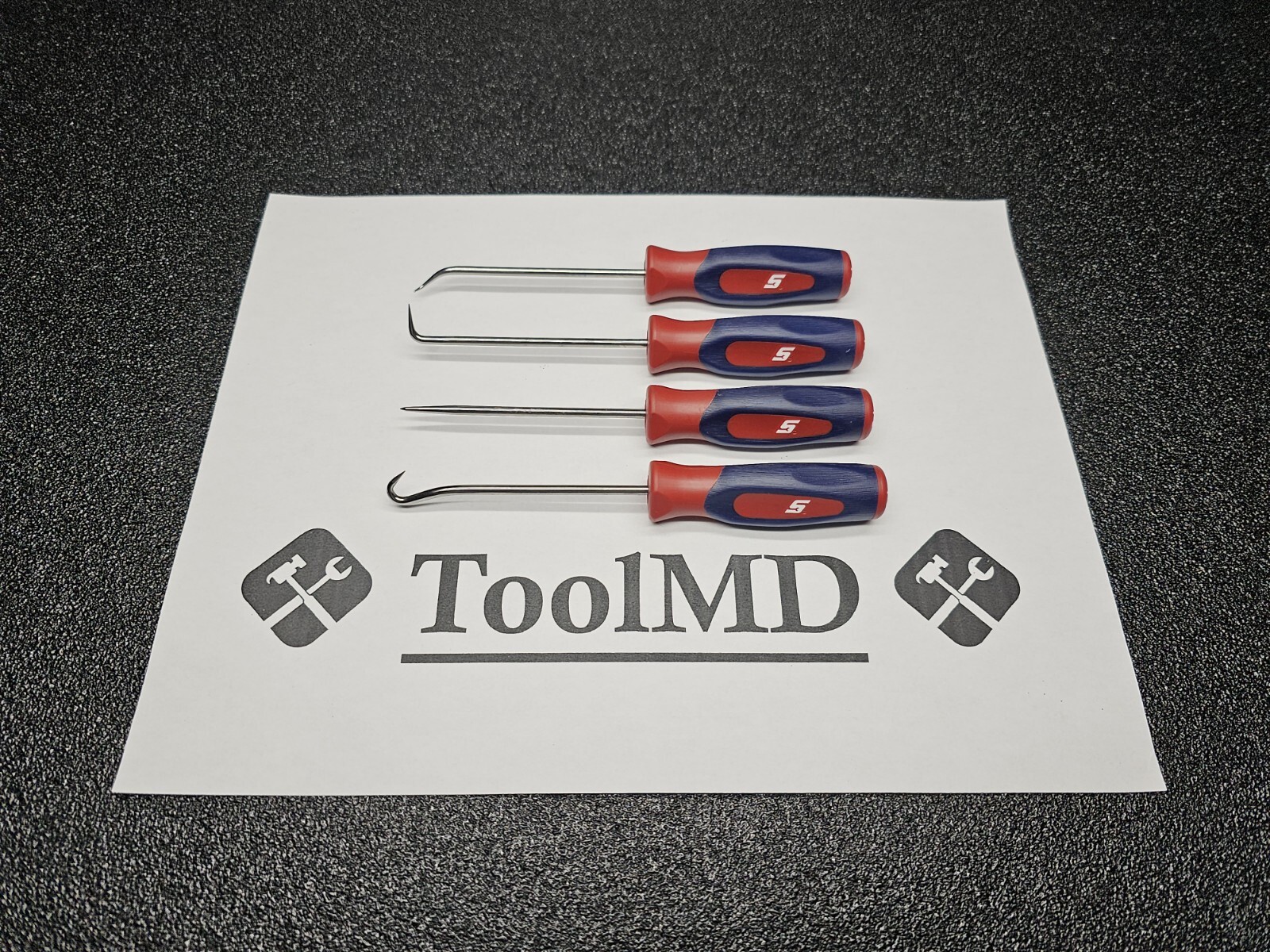 Snap-on Tools USA RARE 4pc RED WHITE & BLUE Mini Awl Hook Pick Set SGASA204C