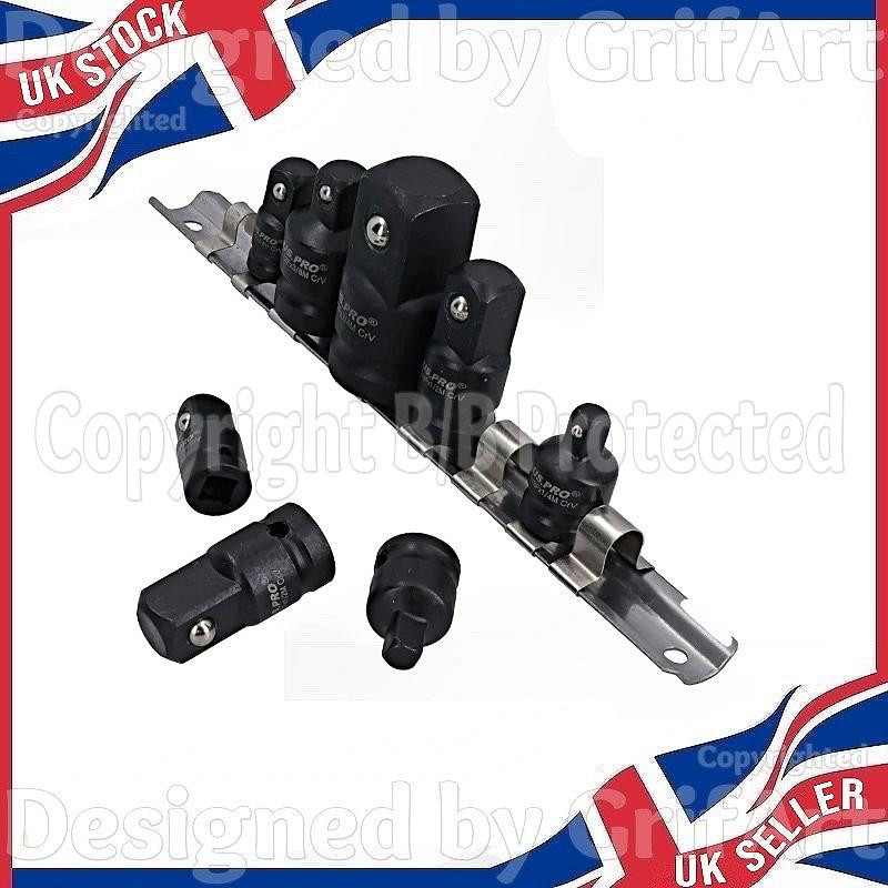 8PC IMPACT SOCKET ADAPTOR CONVERTER REDUCER 1/4″ 3/8″ 1/2″ 3/4″ DRIVE STEP UP