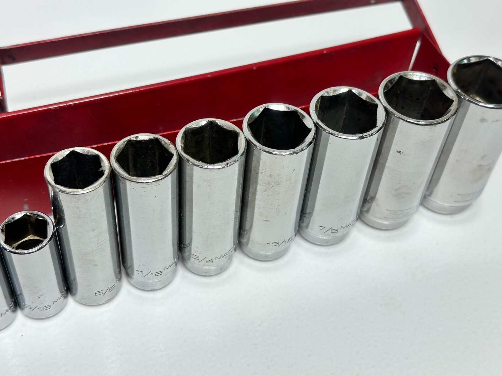 Matco Tools USA 13pc SAE 1/4″ to 1″ Deep Chrome Socket Set – 3/8″ Drive, 6 Point