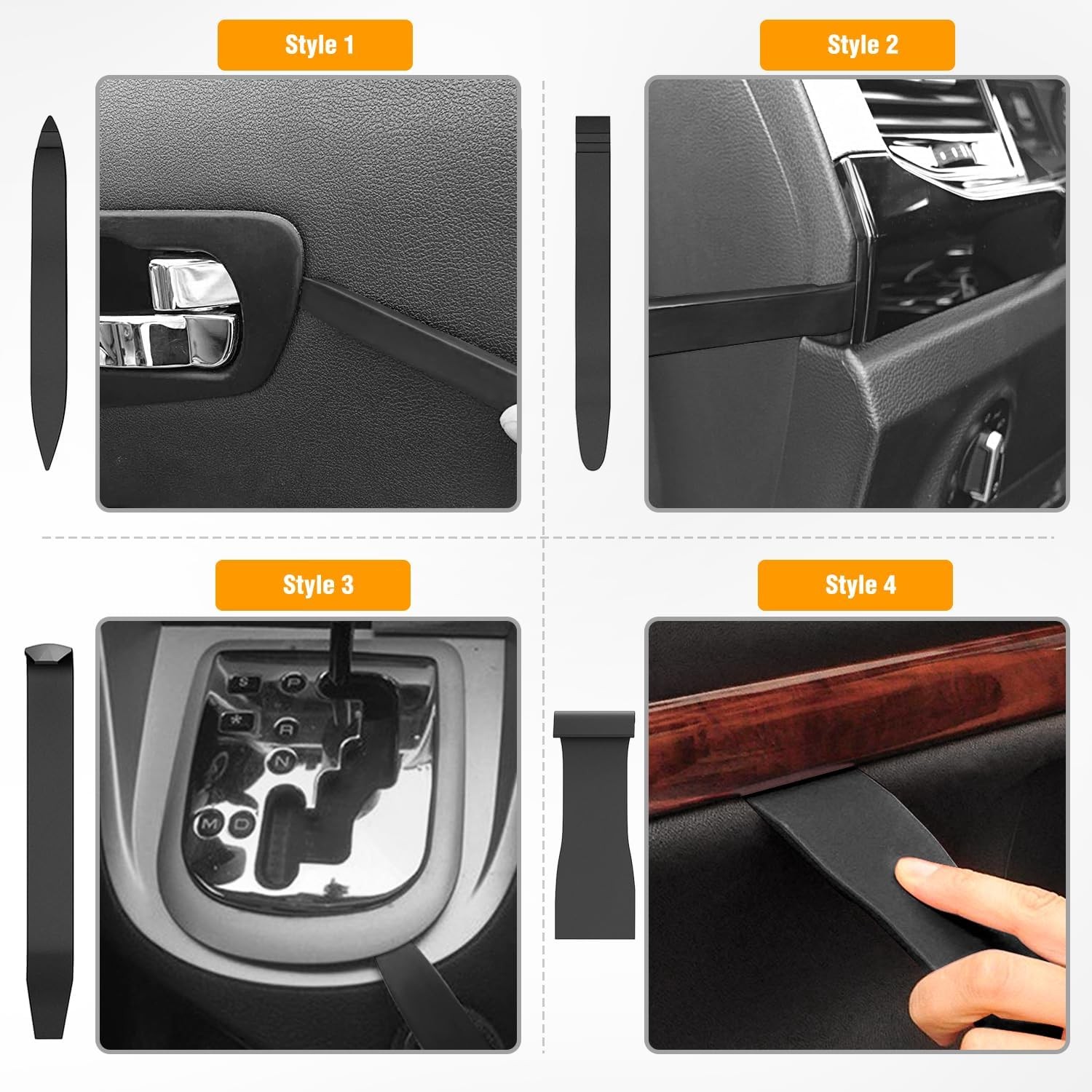 8PCS Trim Fastener Removal Tool Kit Universal For Car Audio Dash Panel-Black