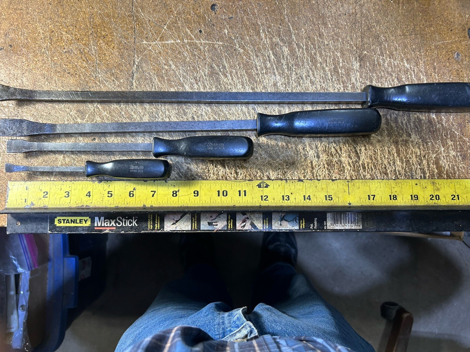 Snap On 4pc Black Hard Handle Prybar Set SPB24 SPB18 SPB12 SPB8