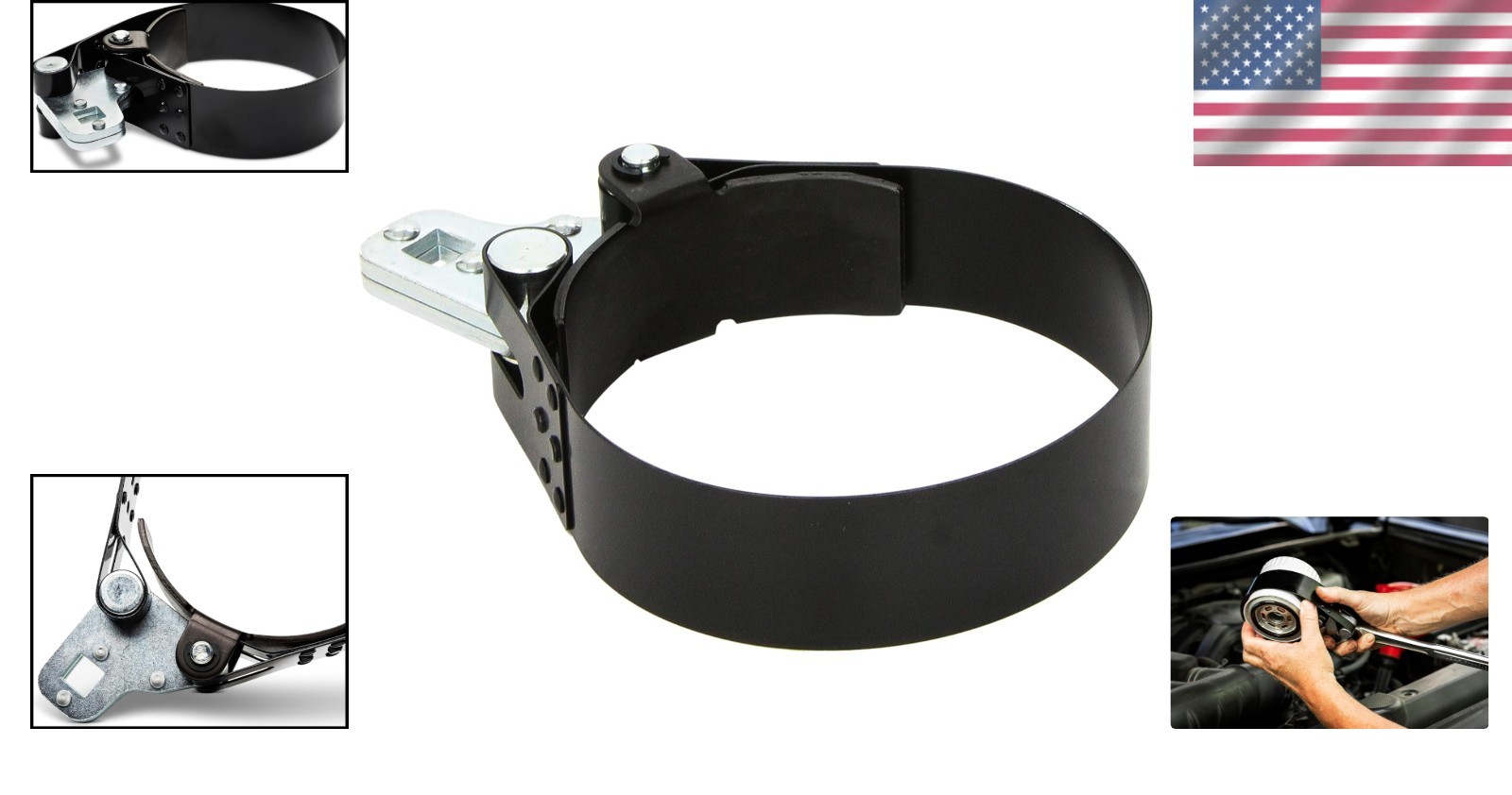 Professional 4-1/2″ to 5-1/4″ Oil Filter Wrench – Heavy-Duty Alloy Steel Tool