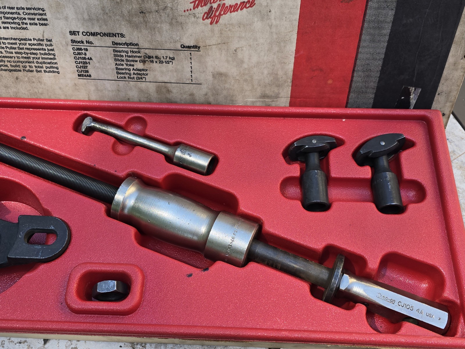 Snap On Tools 7 Piece REAR AXLE PULLER SET, Part# CJ2003
