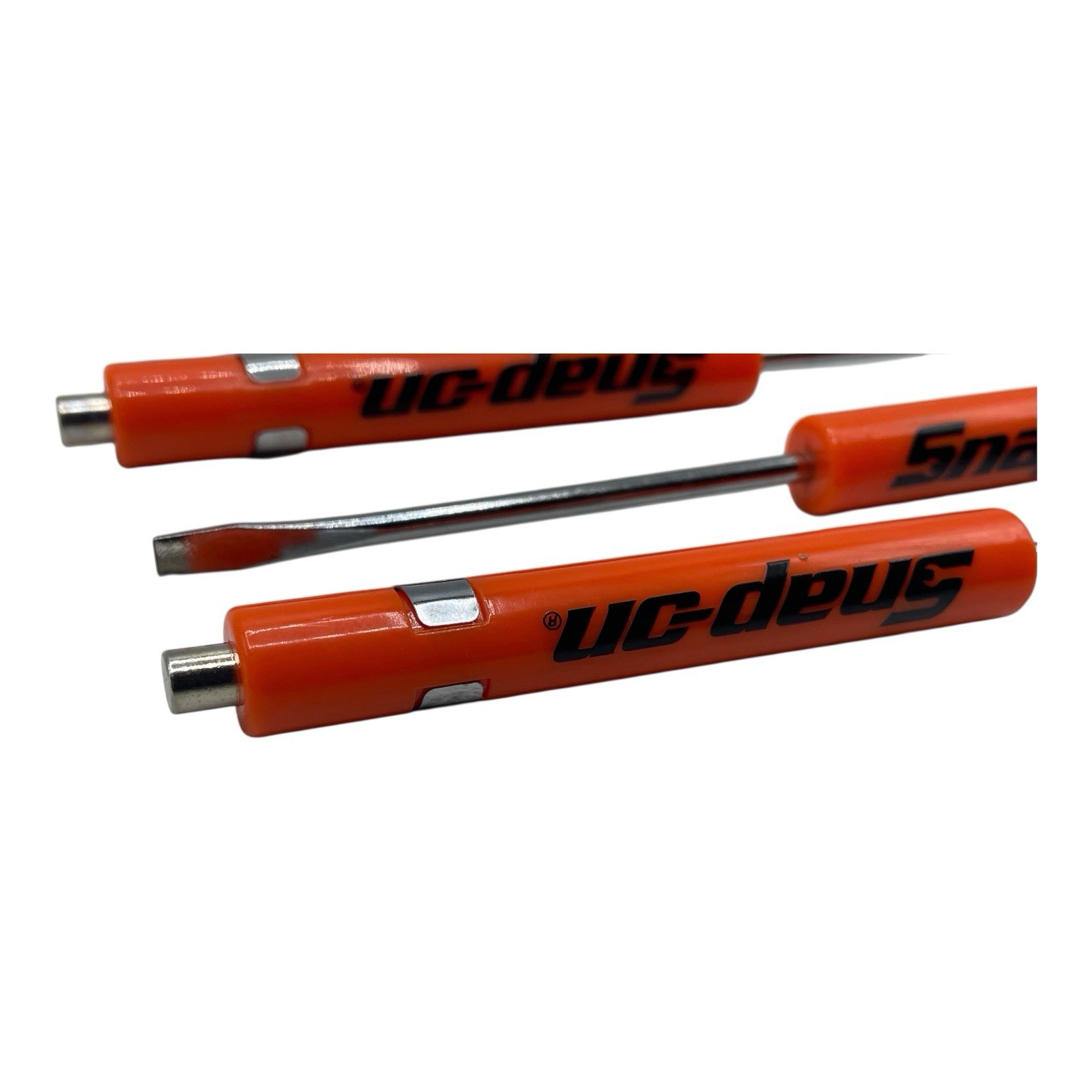 3 Pack Snap On Orange Pocket Screwdriver Flat Tip Blade and Magnetic End