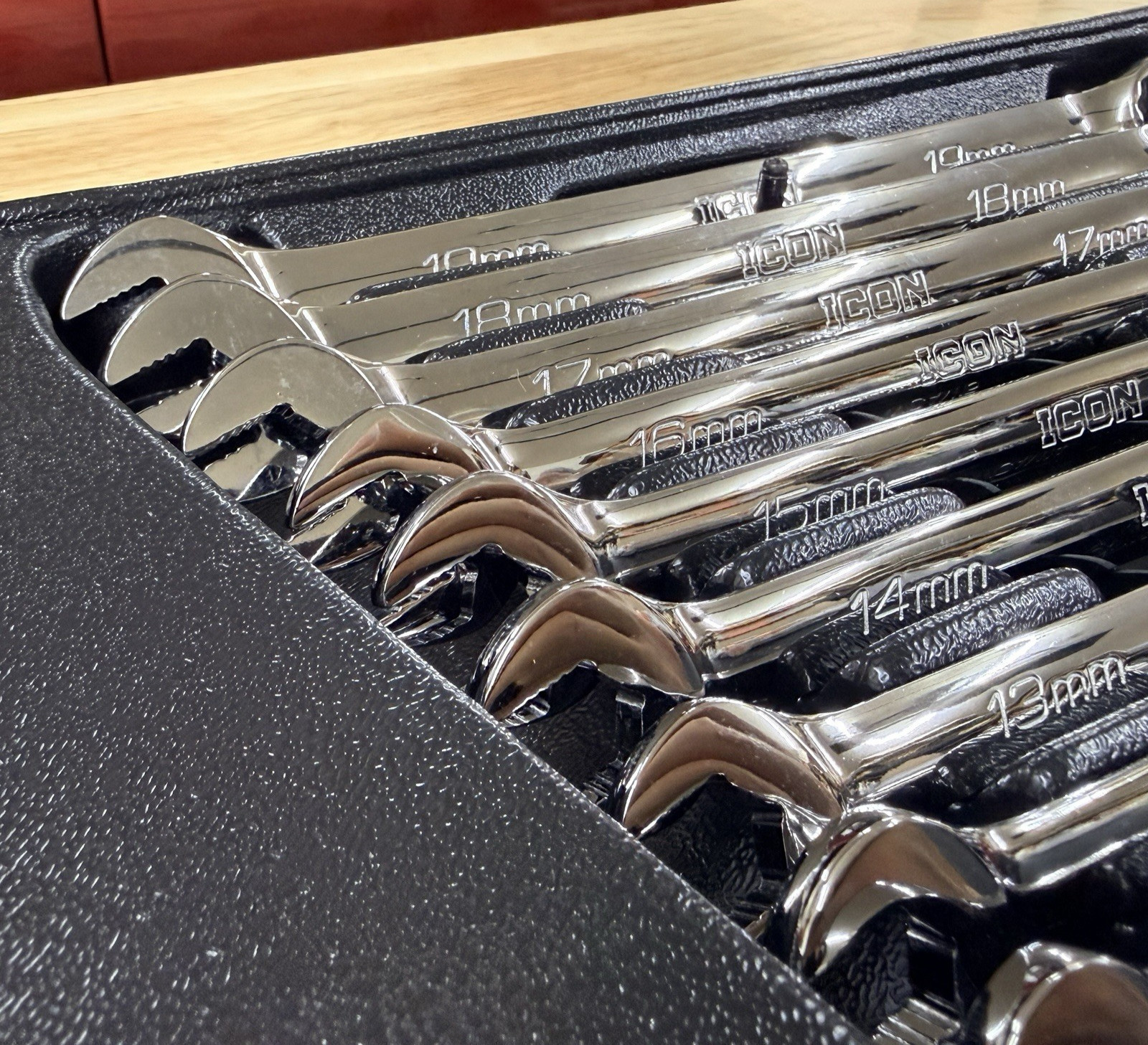 NEW Metric ICON Combination Wrench Anti-Slip Grip Polished Chrome Pick A Size MM