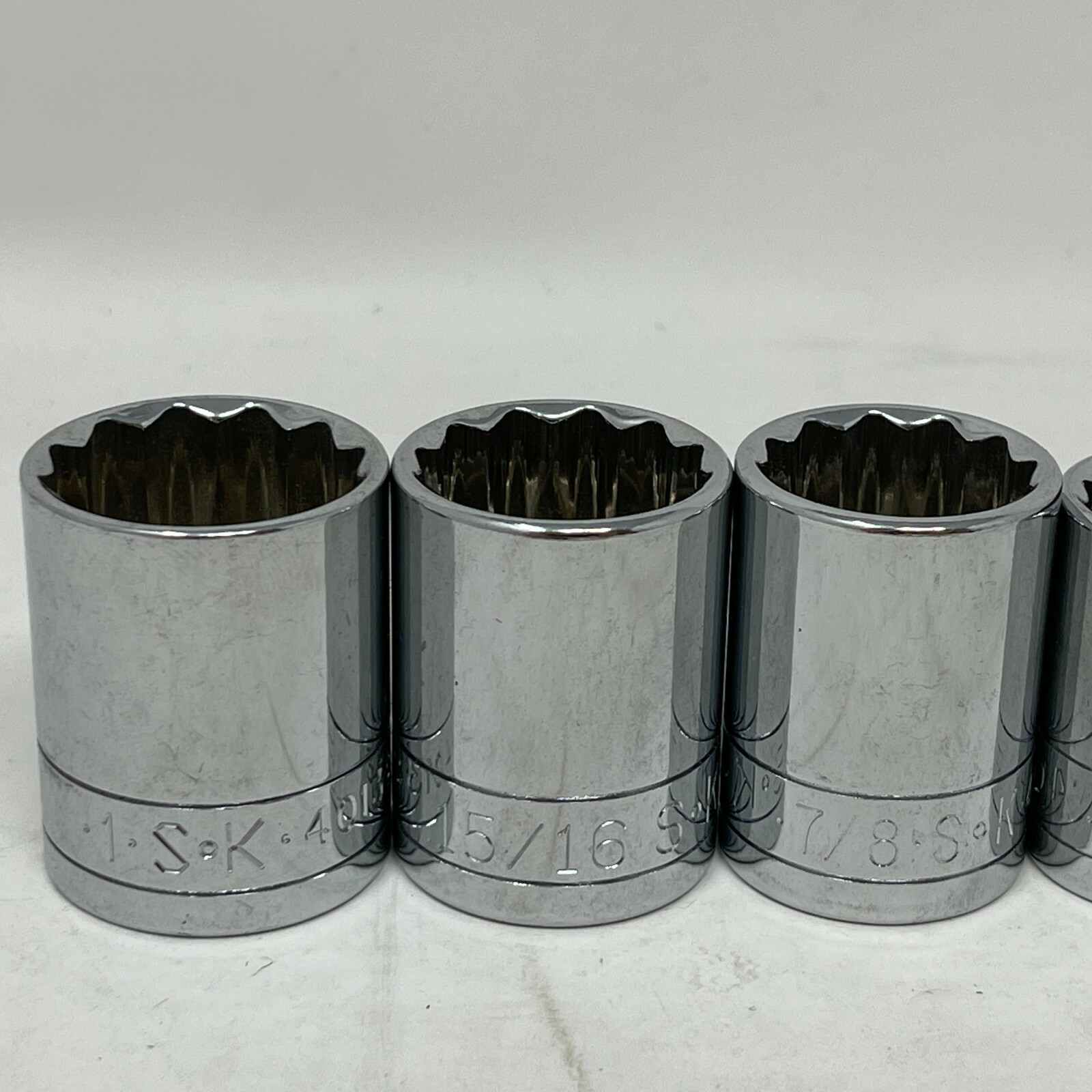SK Tools 12Pts 1/2” Drive 8 Socket Set 40212 3/8″ To 40132 1″ New Old Stock SAE