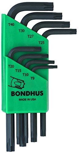 Bondhus 8-Piece T9-T40 Short Star Tip L-Wrench w/ProGuard 31734