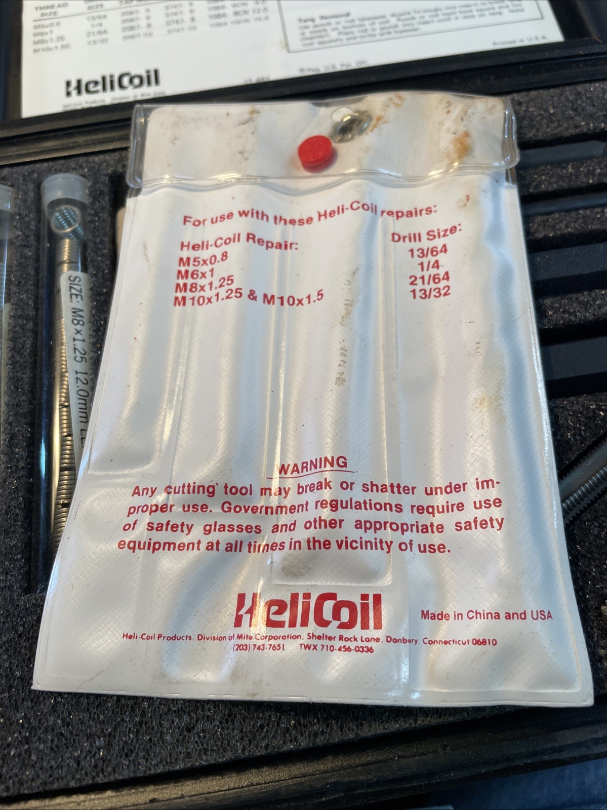 4937-150 Helicoil Metric Master Thread Repair Kit Used See Pictures