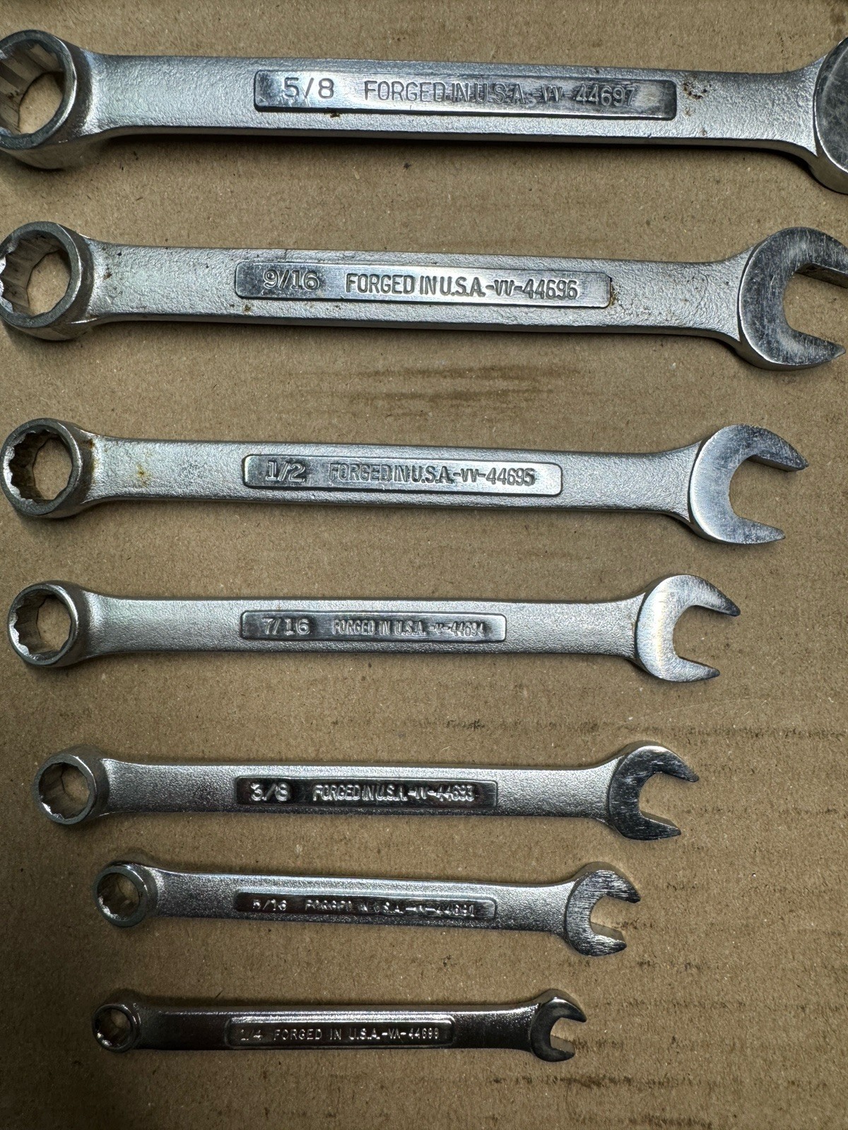 Craftsman 10 piece SAE Combination Wrench Set 1″ to 1/4″ USA Made 12 Pt V VV VA