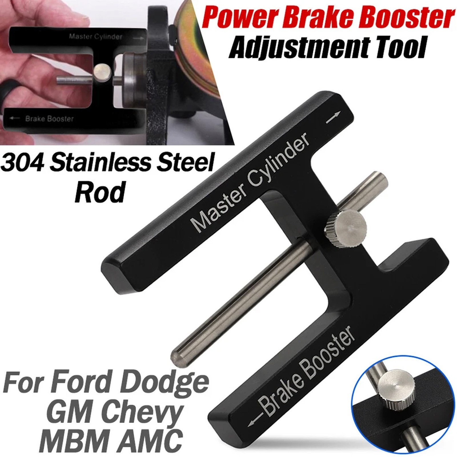 Power Brake Booster Master Cylinder Push Rod Length Gauge Pin Adjustment Tool