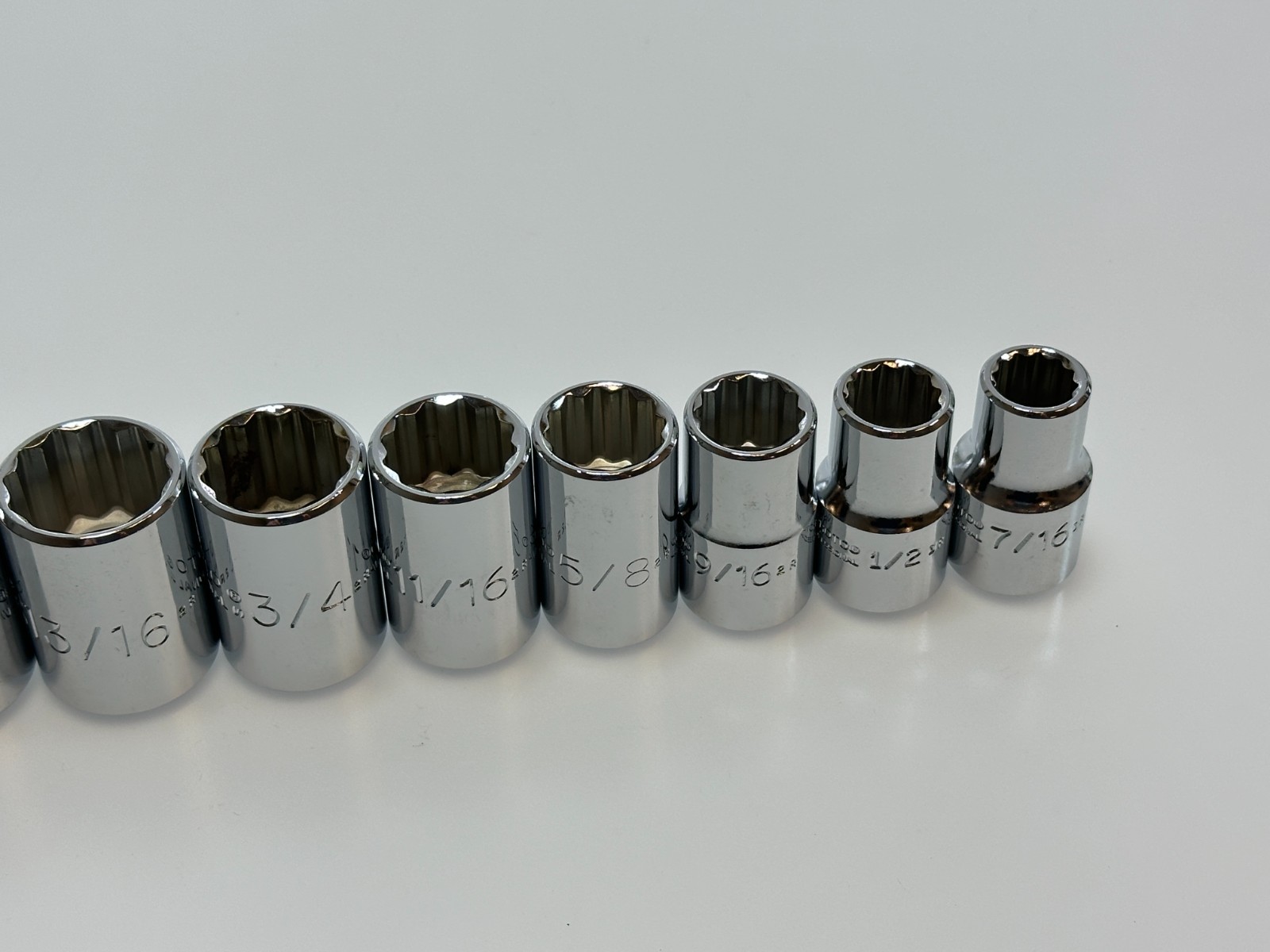 🇺🇸 NEW Proto Tools USA 10pc 1/2” Drive SAE 7/16- 1” Chrome Socket Set 12 Point