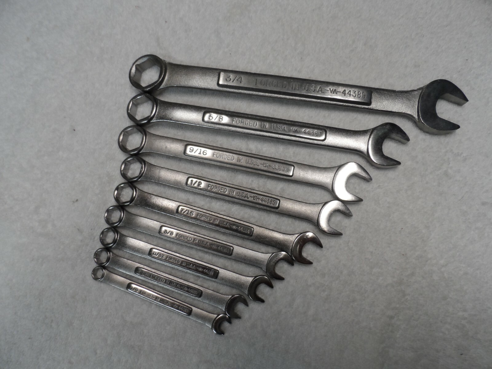 Craftsman SAE Combination Wrench Set, USA NOS, 6 pt, 1/4″ to 3/4″ – 9 pcs