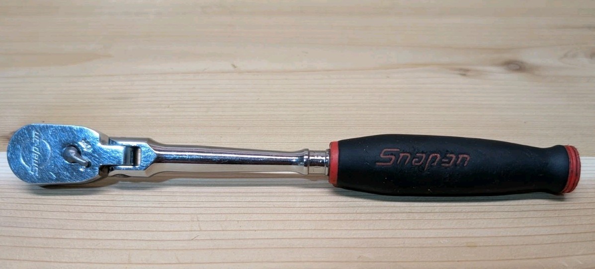 Snap-on 1/4″ Flex Head Ratchet THLF72 Soft Grip Dual 80 72-Tooth Black USA Made