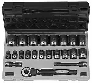 Grey Pneumatic 82622 1/2″ Drive 6 Point 22 Piece Fractional Duo Socket Set