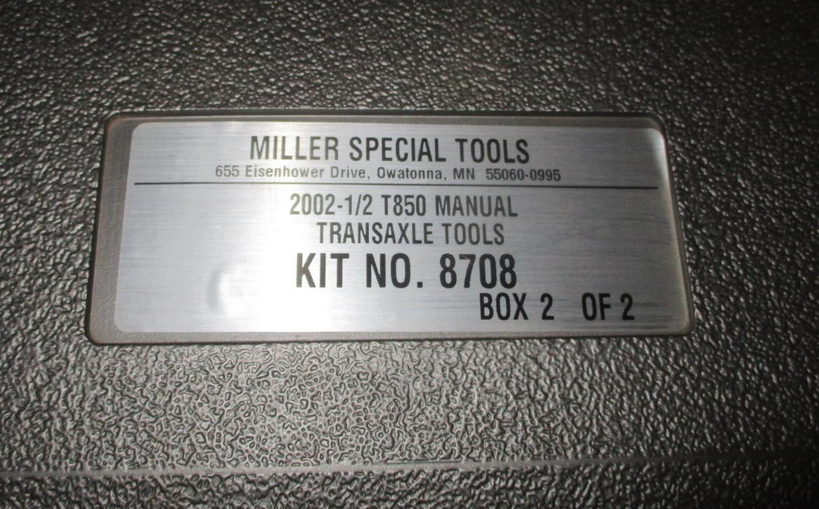 Miller Special Tools 8708 2002 ½ T850 Manual Transaxle Tools BOTH Boxes SRT-4