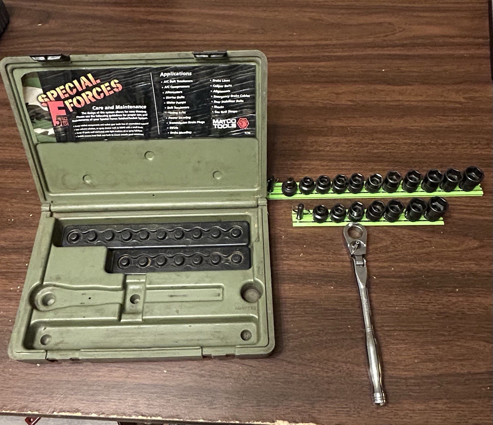 Matco Special Forces Pass Through Ratchet Set RL100 With Vim Magrails