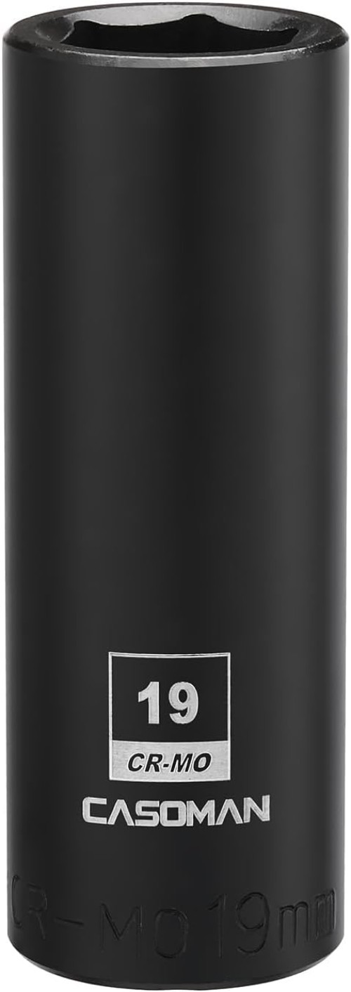 19mm Deep 6-Point Impact Socket – 1/2-Inch Drive, Corrosion-Resistant Finish
