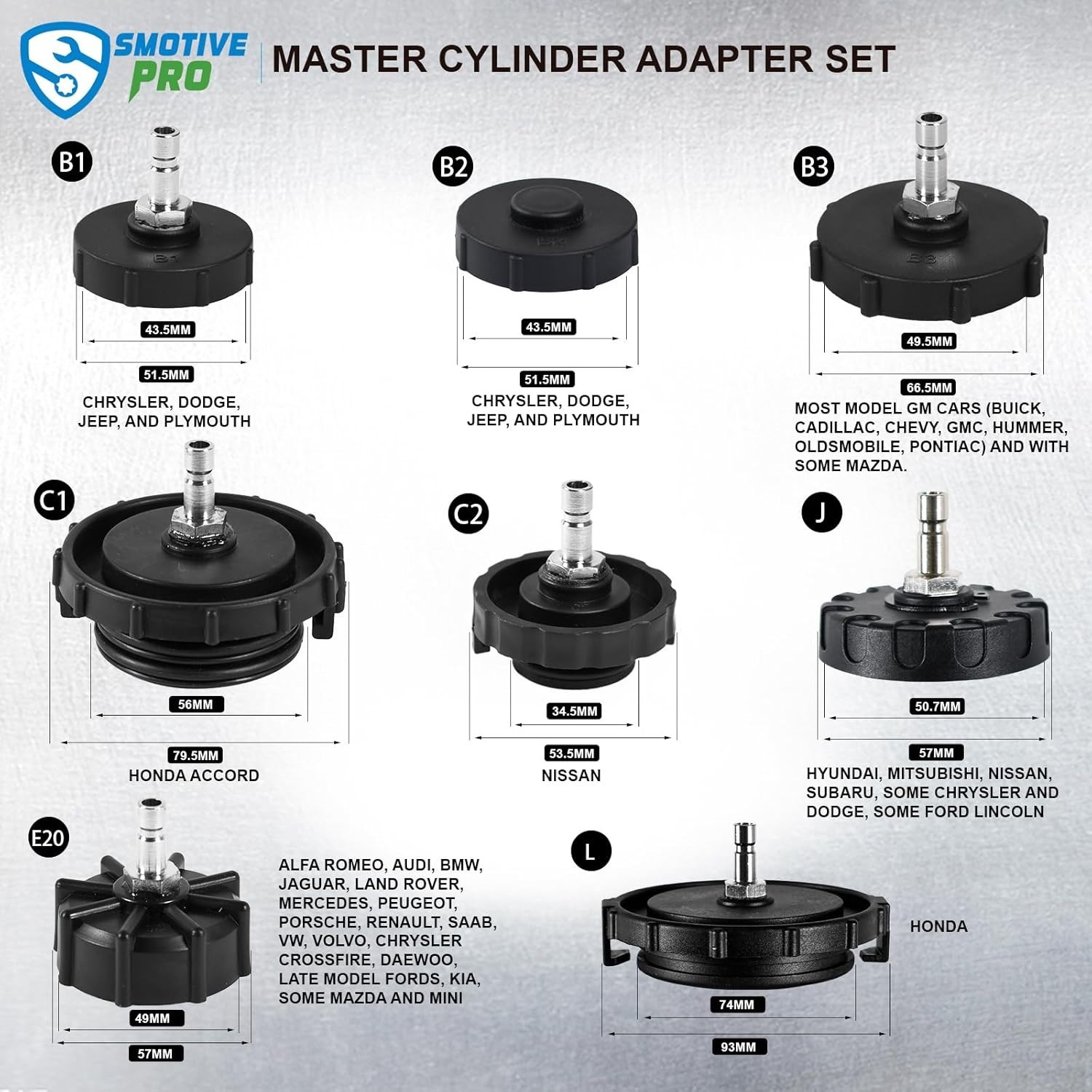 12-Piece Brake Master Cylinder Bleeder Kit Set