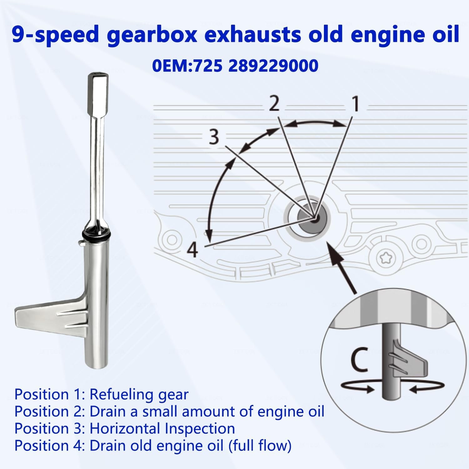 6x Metal Transmission Oil Filling Tool for Benz 725.0 9 Speed Oil Level Inspect