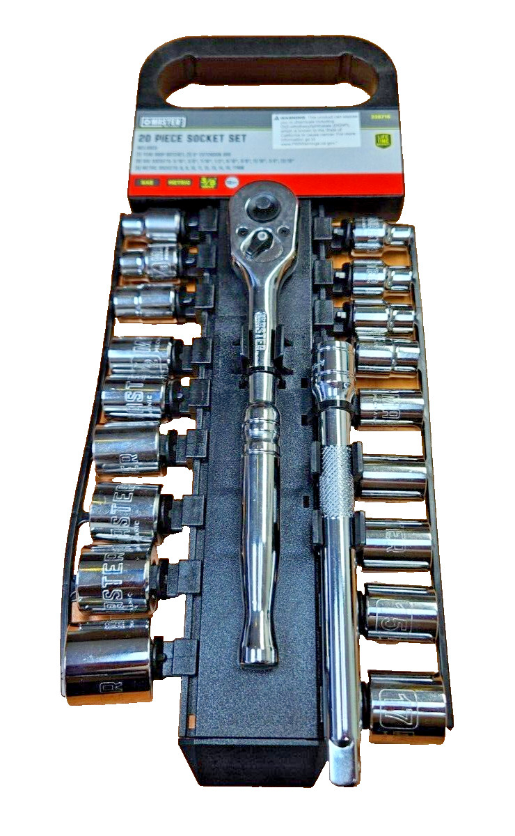 228716 Master Mechanic 20 pc 3/8 Dr. Socket Set Metric & SAE 8-17MM 5/16″-13/6″