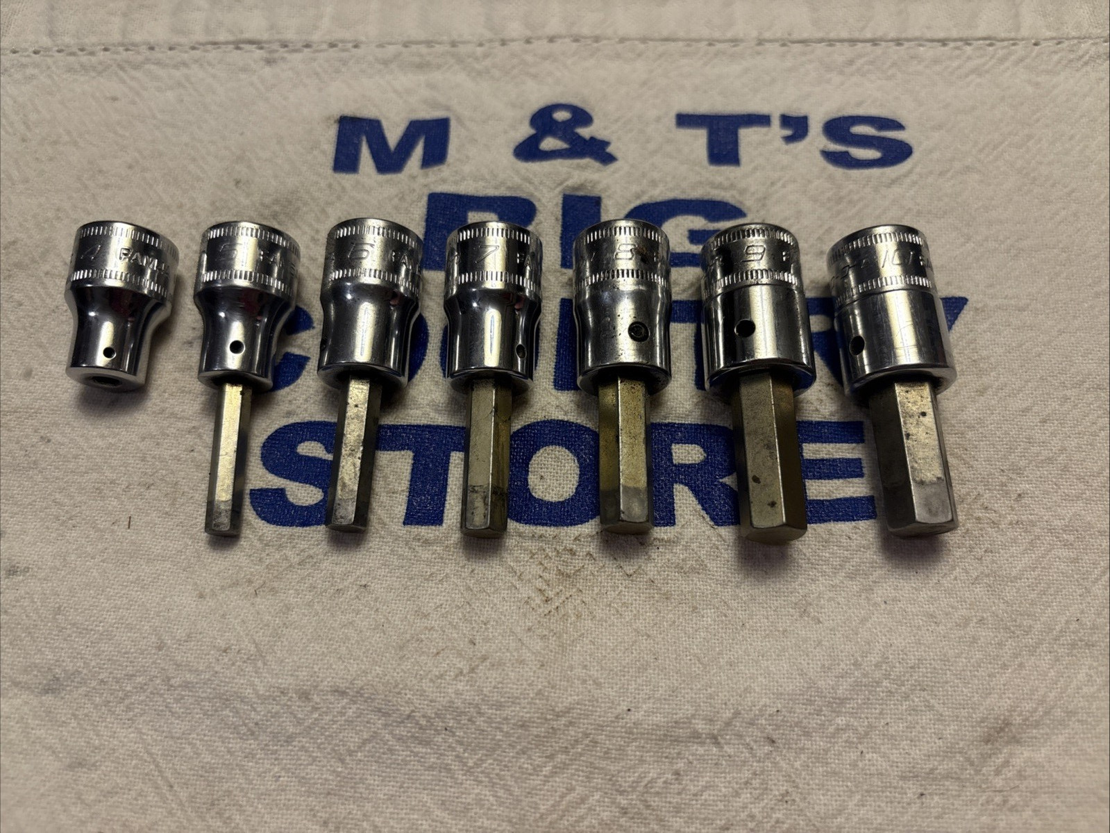 1990 Snap-on Tools USA 3/8″ Drive 7pc Metric Hex Bit Socket Set 4-10mm 207EFAMY