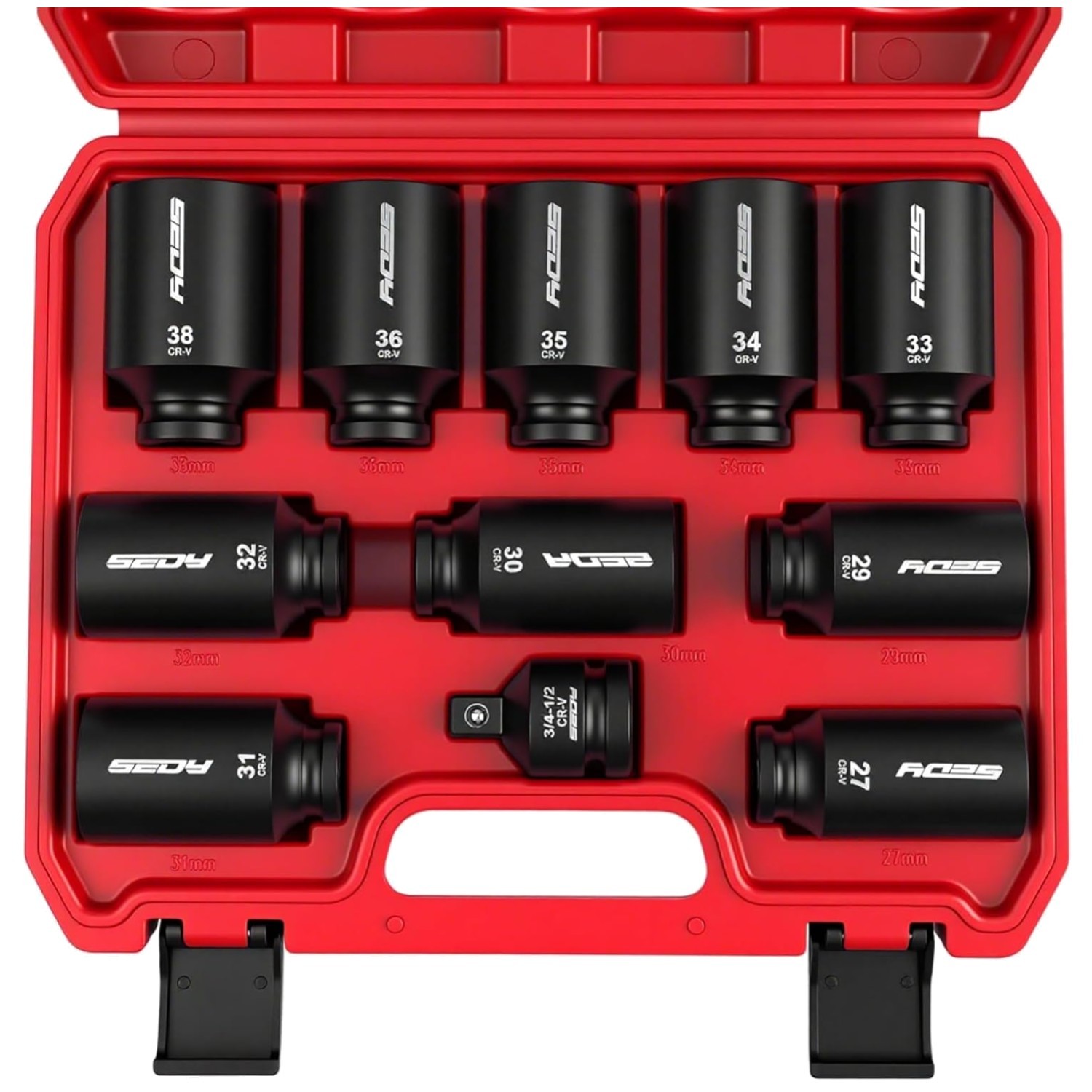 11-Piece Metric Deep Impact Socket Set 27mm-38mm