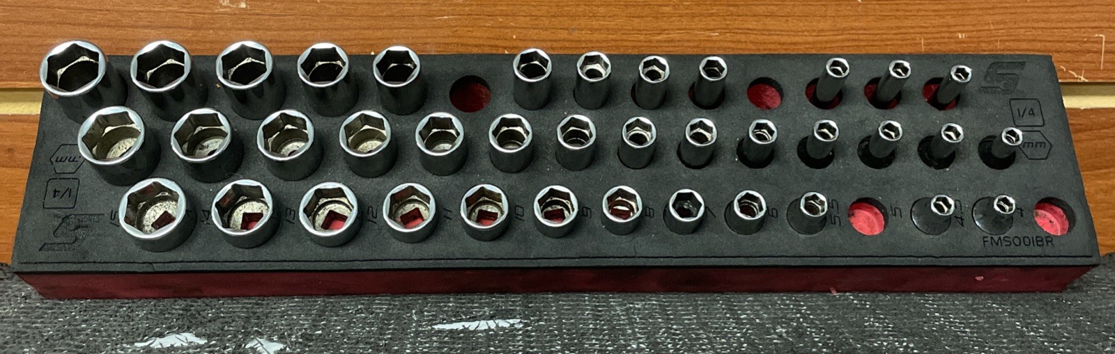 Snap-On (TMM4-STMM15) 38 pc 1/4″ Drive 6pt Metric Flank Drive Deep Socket Set