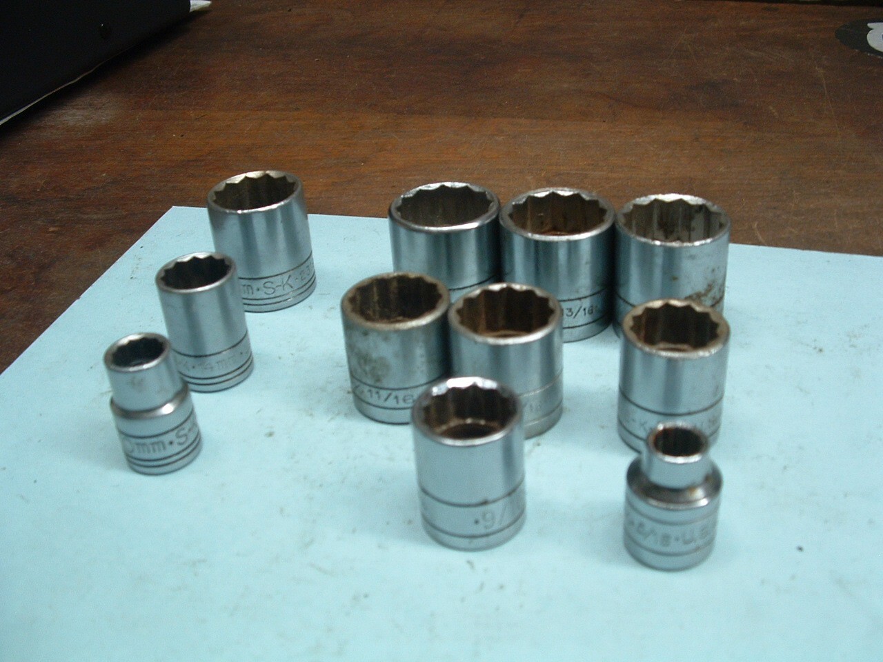 11 PIECE ASSORTMENT OF SPARE S-K SOCKETS 3/8″ DRIVE 2 BUCKS EACH + 8 SHIPPING