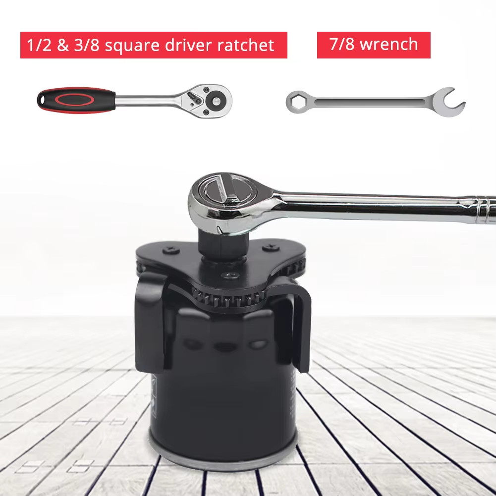 Universal Adjustable Oil Filter Wrench 55-115mm Three Claw FREE GLOVES