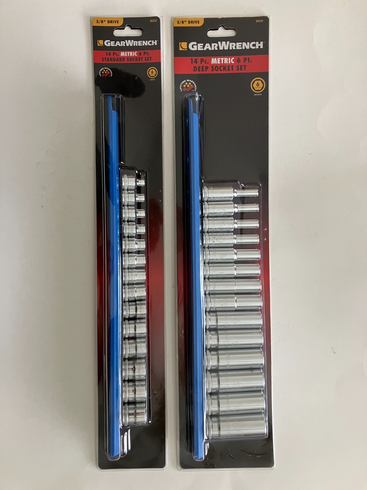 Gearwrench 28 Pc 3/8″ Dr 6 Point Standard & Deep Metric Socket Set 6-19mm, New