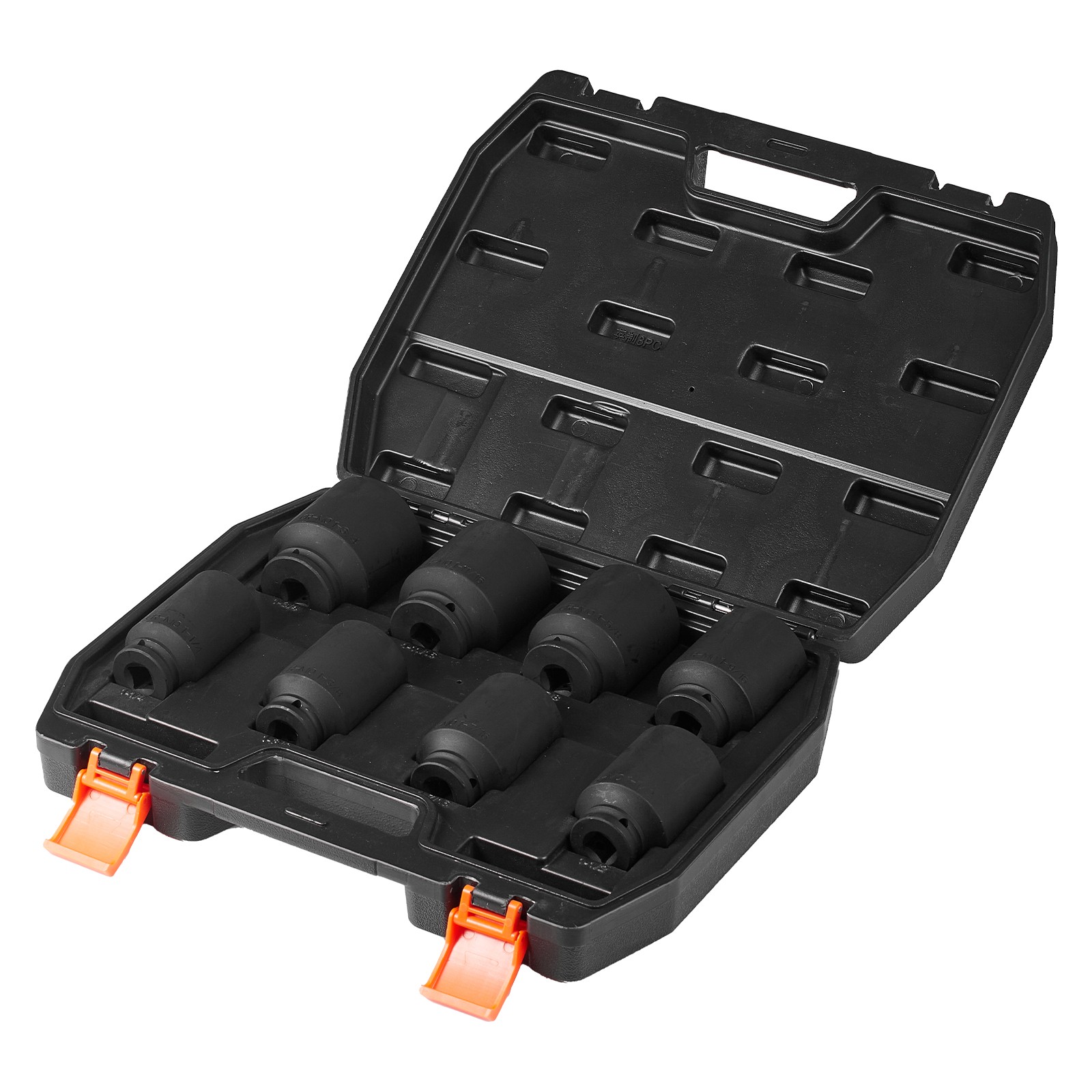 VEVOR Axle Nut Impact Socket Set 1/2″ Drive Deep 12-Point 8PCS Metric Nut Socket