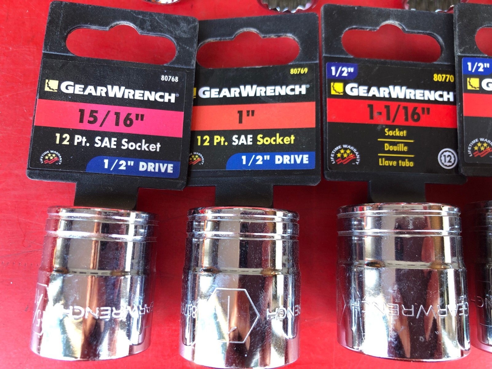 GEARWRENCH (9 PIECES) 1/2″ DRIVE STANDARD SAE 12 PT POINT SHALLOW SOCKET SET