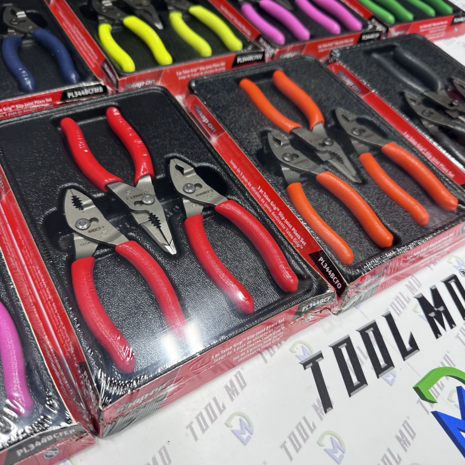 Snap-on Tools USA NEW 27PC Talon Grip Slip Joint Plier Color COLLECTION PL344BCF