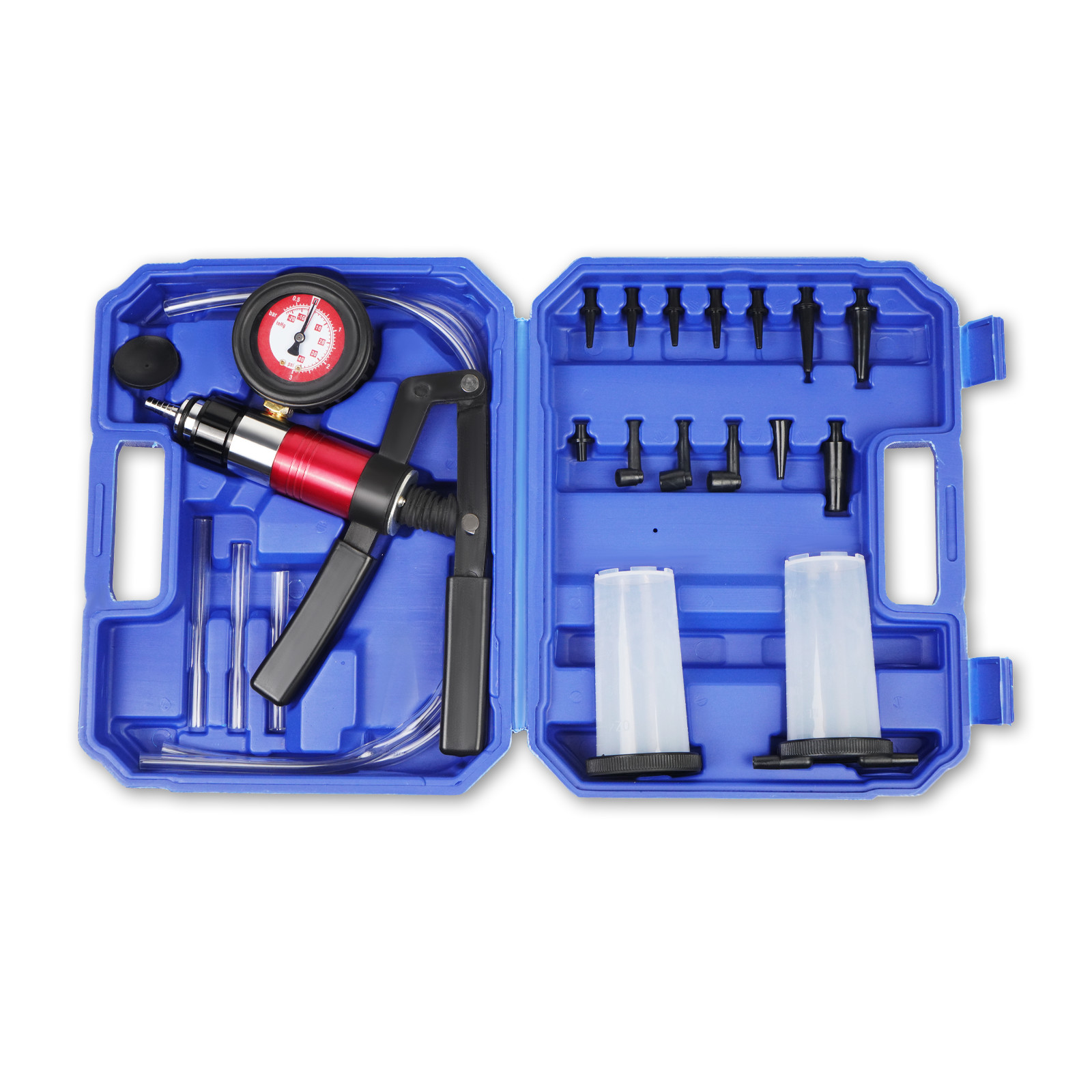 21pcs Hand Held Vacuum Pressure Pump Tester Brake Fluid Bleeder Bleeding Tool US