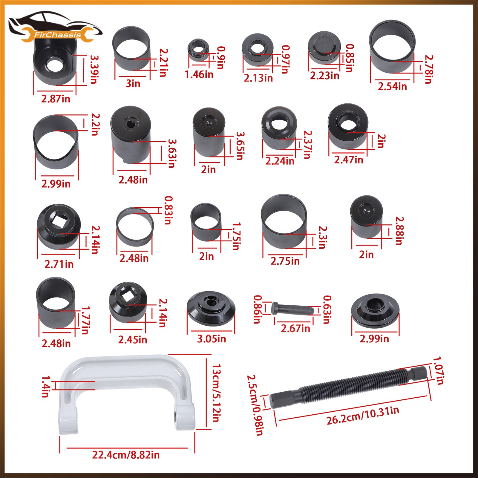 23 Piece Ball and U-joint Service Tool Set For Remove and Install Ball U Joint