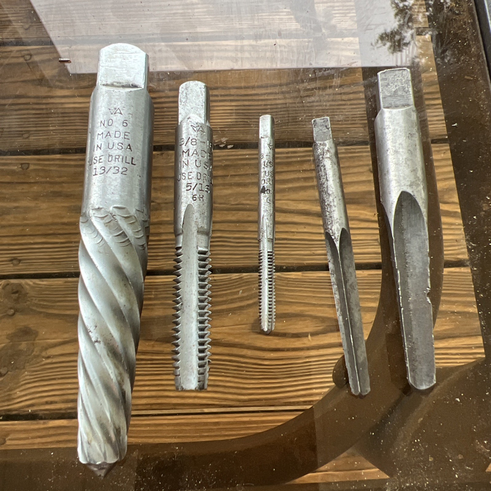 Vintage 7 ACE USA Spiral Screw Extractor /2 Hanson/3 VA/ 1 Morse / 2 Unmarked