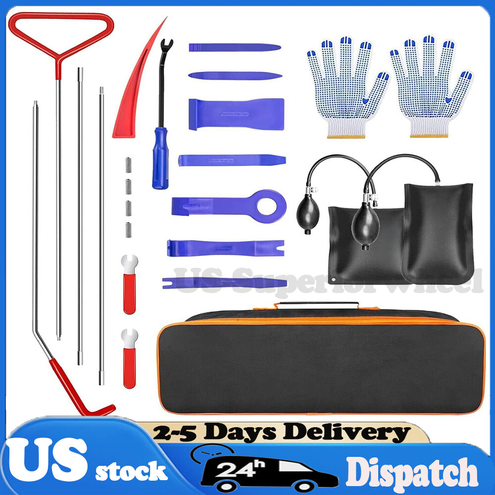 24Pcs Professional Car Door Window Emergency Out Auto Repair Tool Kit US