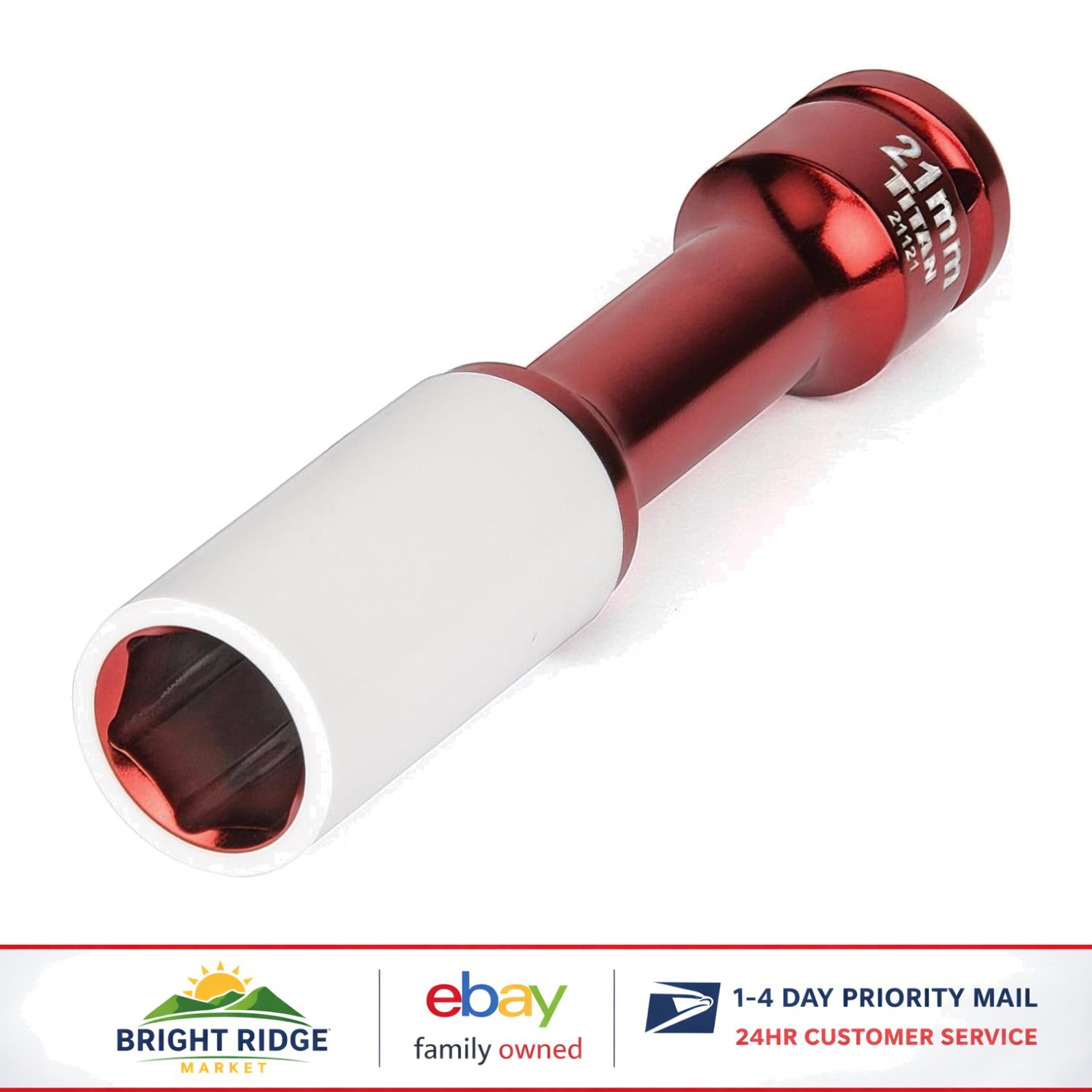 Durable 6-Inch 1/2-Inch Drive Socket with Non-Marring Core for Wheel Protection