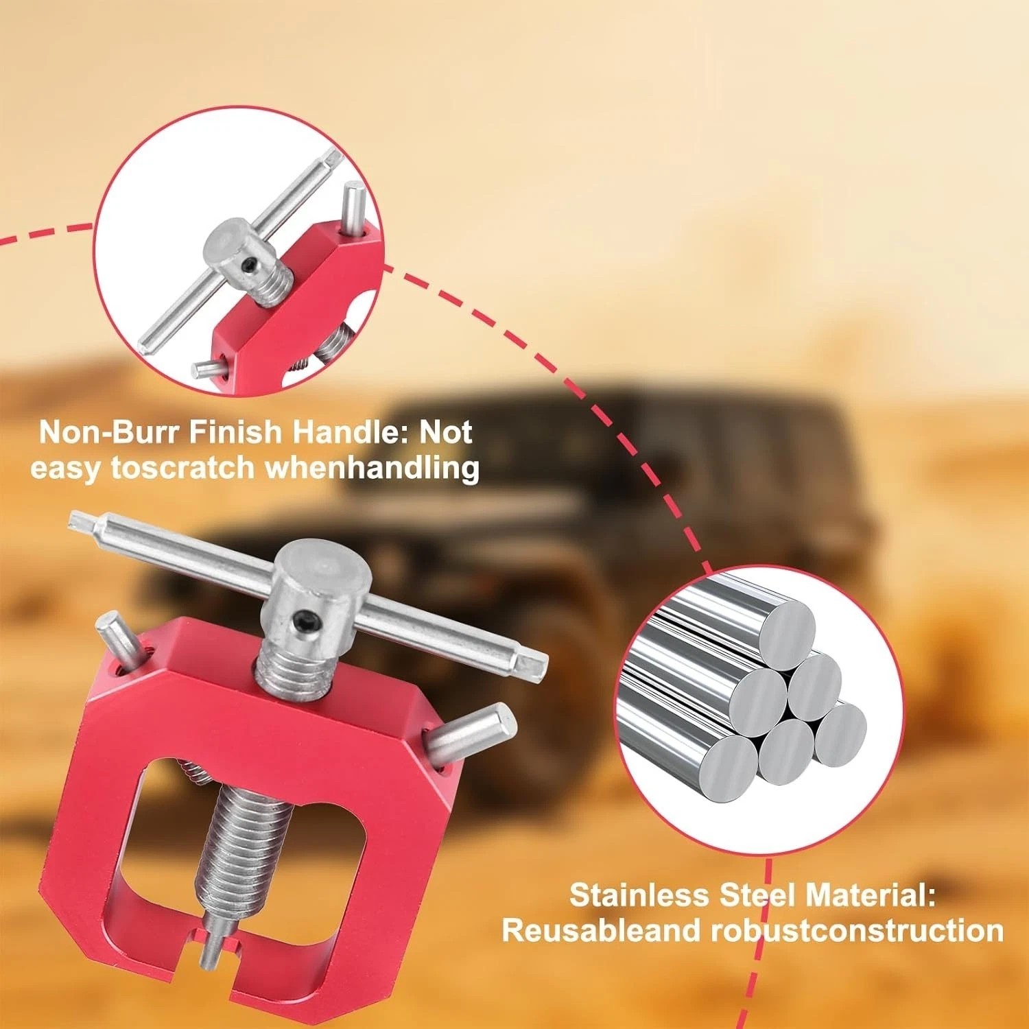 Mini Gear Pullers, RC Pinion Bearing Puller Stainless Steel Small Red