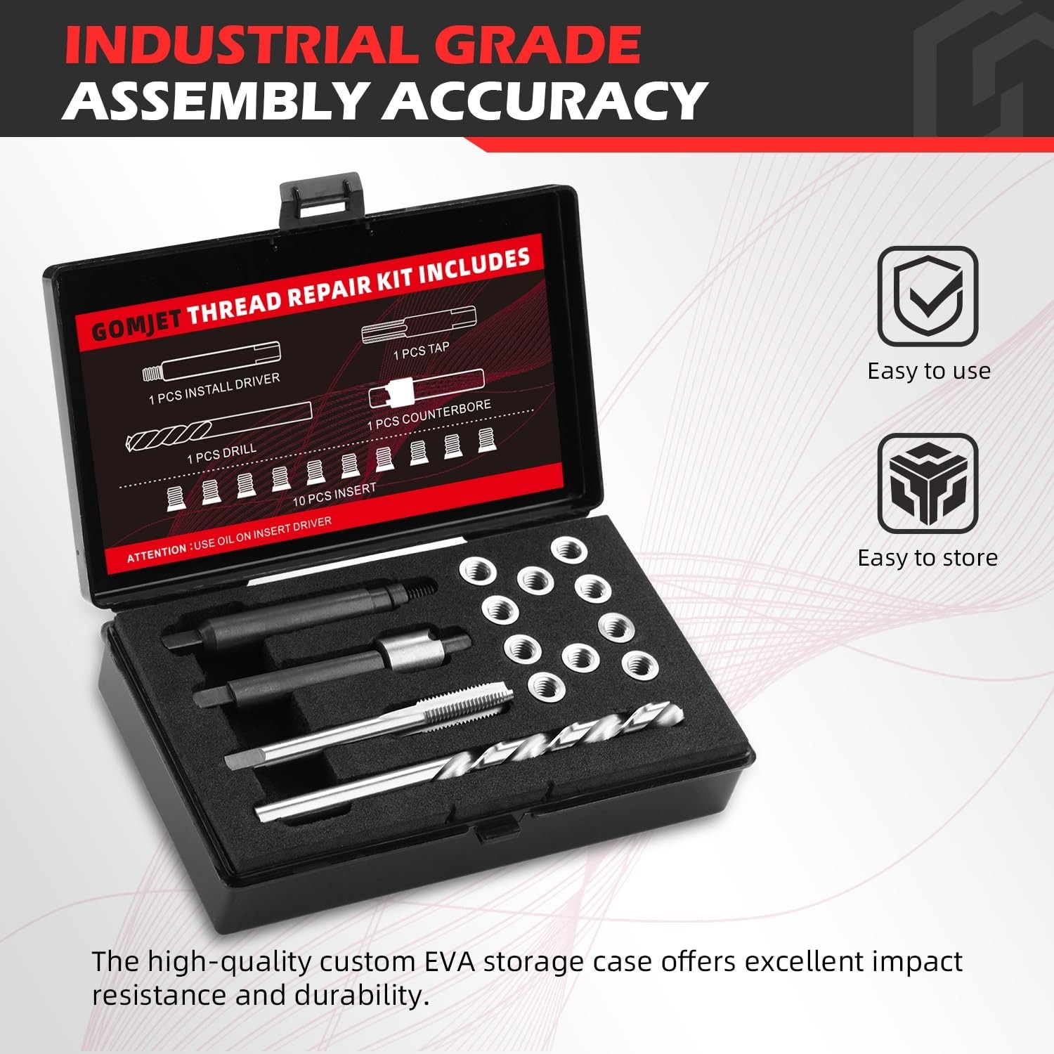 5/16-18 Thread Repair Kit – 10 Stainless Steel Inserts, 0.450 Inch Length
