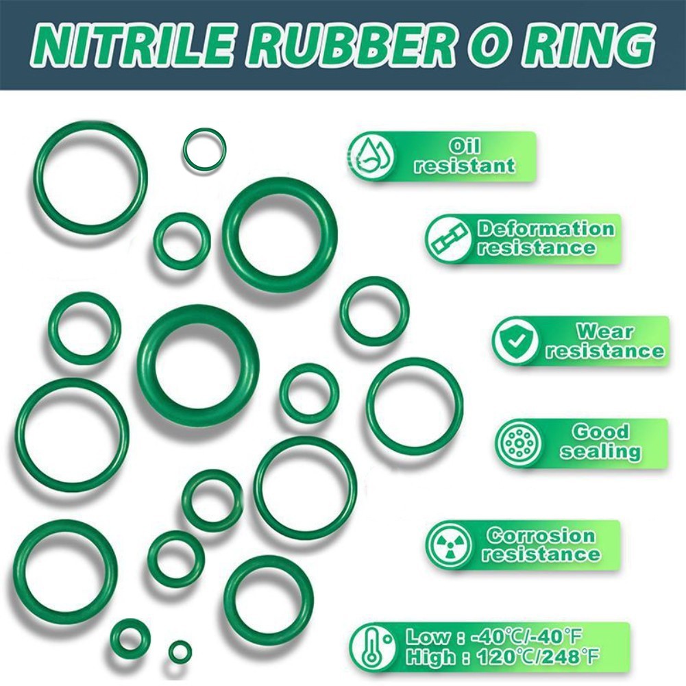 Automotive Air Conditioning Seal O Ring Kit with Multiple Sizes for Repairs