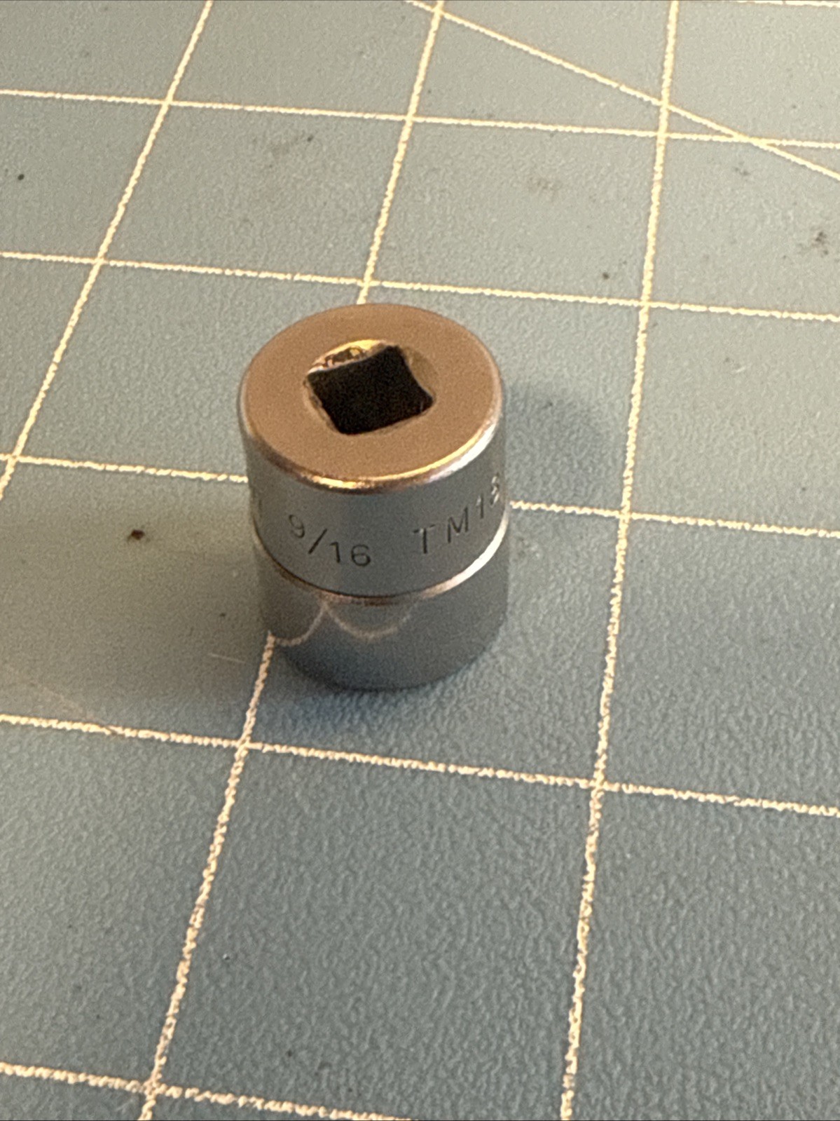 1985 Snap On 1/4″ Drive 9/16″ 6PT SAE Shallow Chrome Socket USA TM18