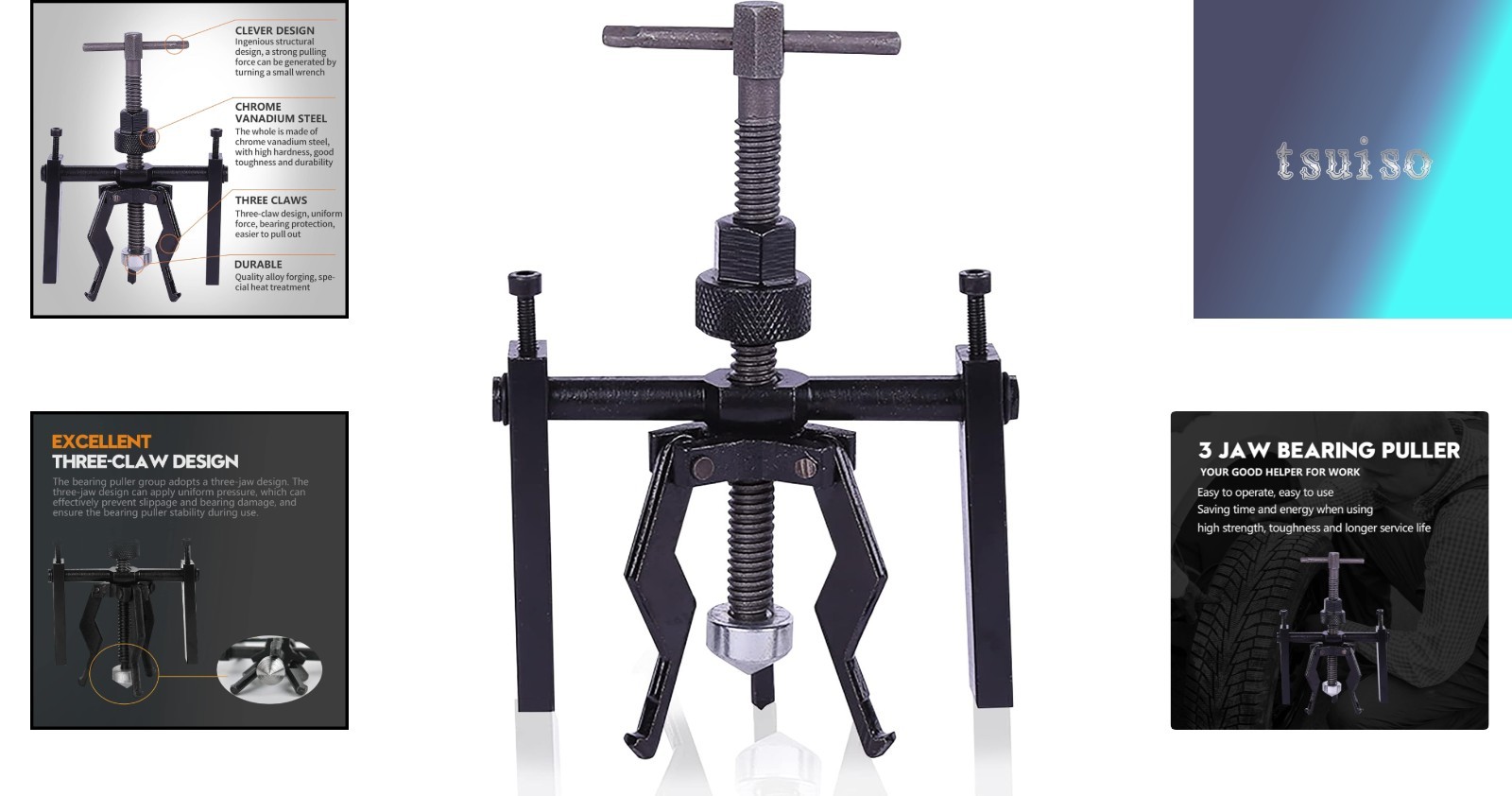 Sturdy 3 Jaw Pilot Bearing Puller for Efficient Automotive Maintenance – 1.7 lbs