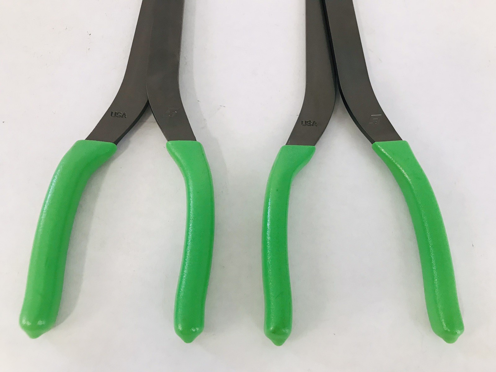 Snap-on 15″ Long-Neck Needle Nose Pliers & 35° Bent Talon Grip (Green) NEW!!!