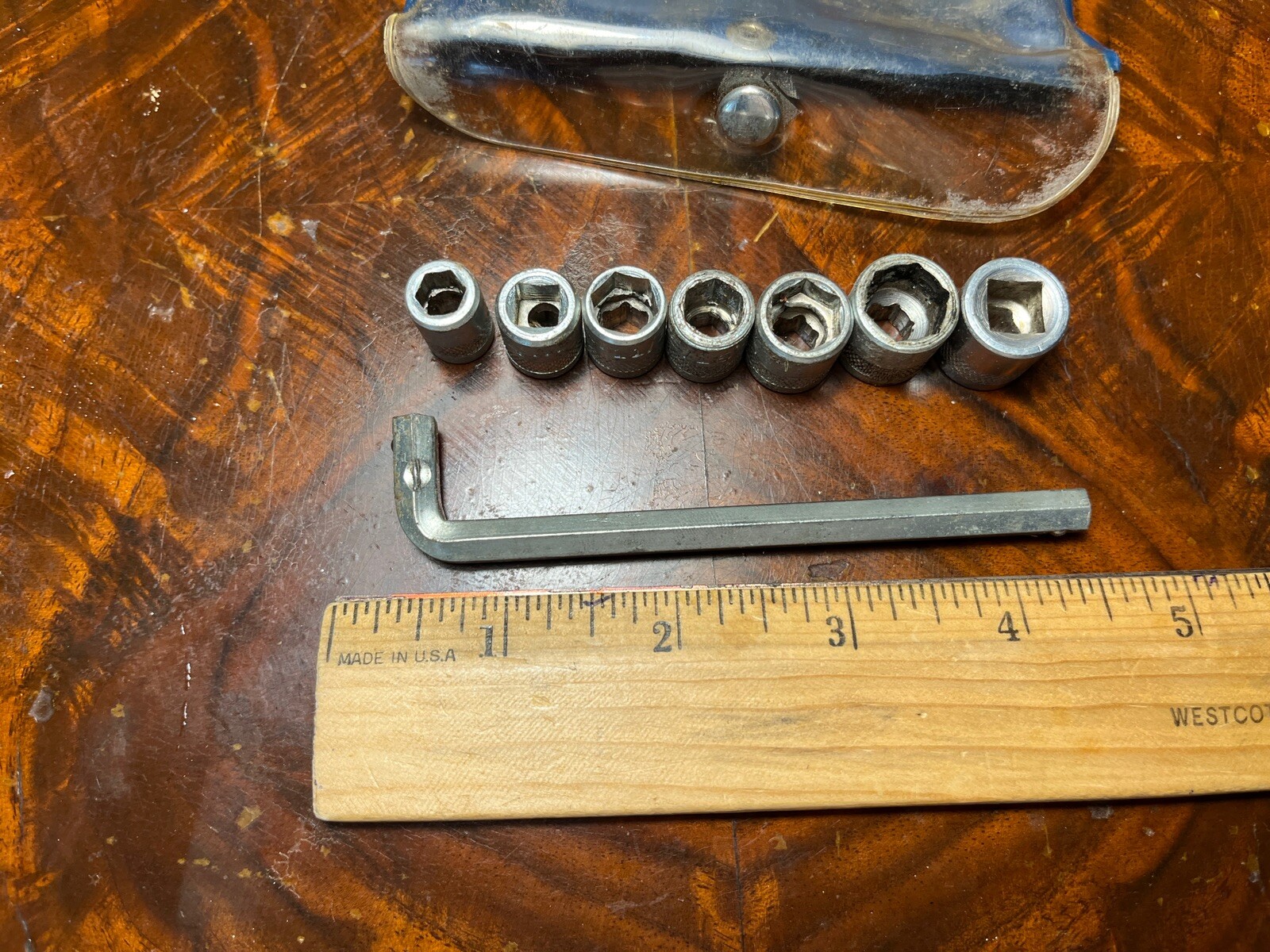 Vintage Western Auto 8 PC Socket Set 7 1/4 Hex Drive Sockets 1/4 To 7/16 HR2911
