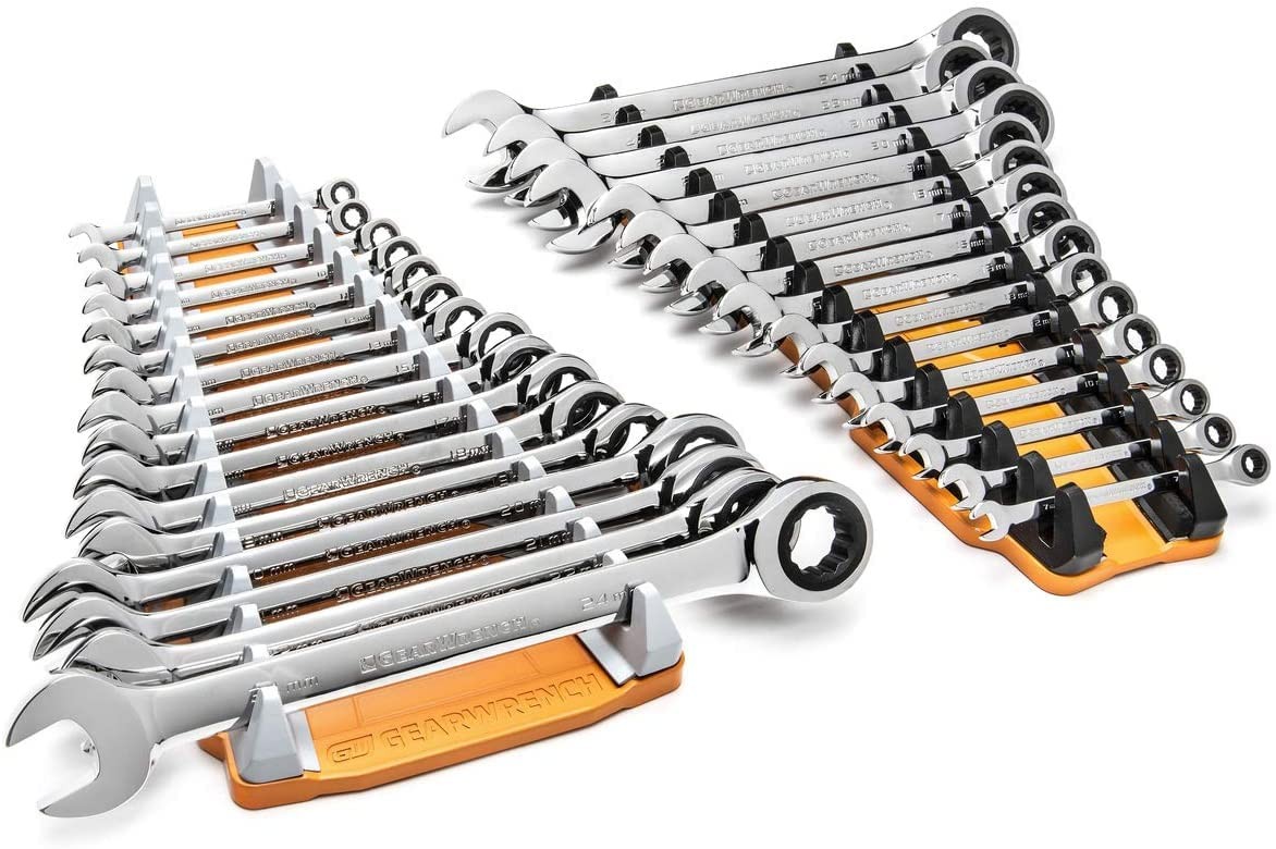GEARWRENCH 2 Pc. Reversible Wrench Rack, 16 Slot 1 Count (Pack of 1), Orange
