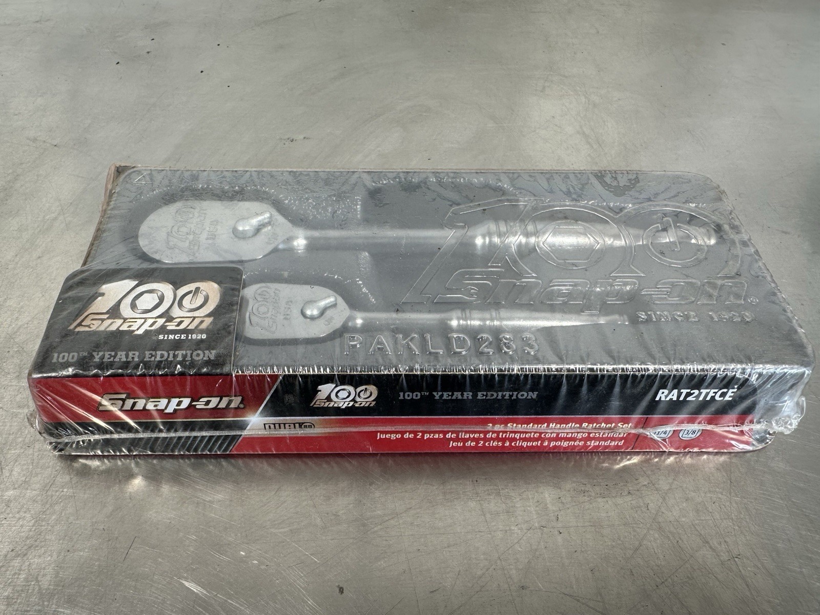 Snap On NEW 100th Anniversary 2pc Mix Drive Chrome Ratchet Set RAT2TFCE