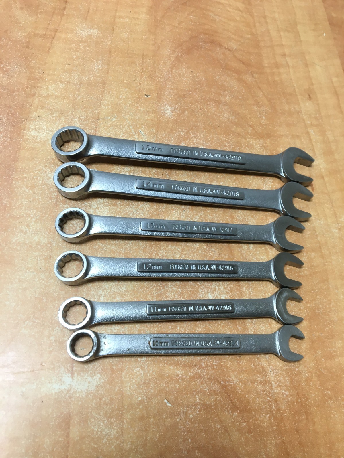 Vintage Craftsman USA 6 pc Metric Combination Wrench Set 10-15mm VV Series